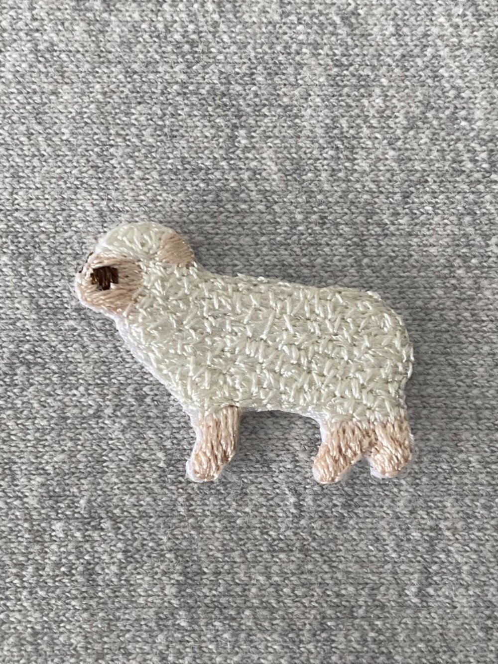 1 Embroidered Little White Cream Sheep Iron-on Patch 3.4cm x 2.5cm